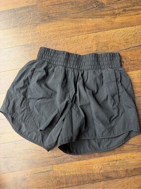 all in motion Black Smocked-Waist Athletic Shorts